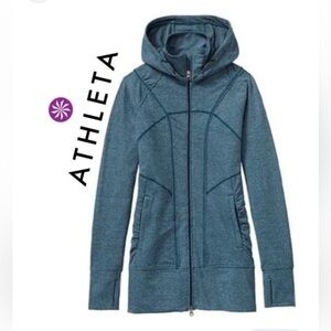 Athleta Rishi Hoodie Herringbone Jacket  Full Zip Size XS